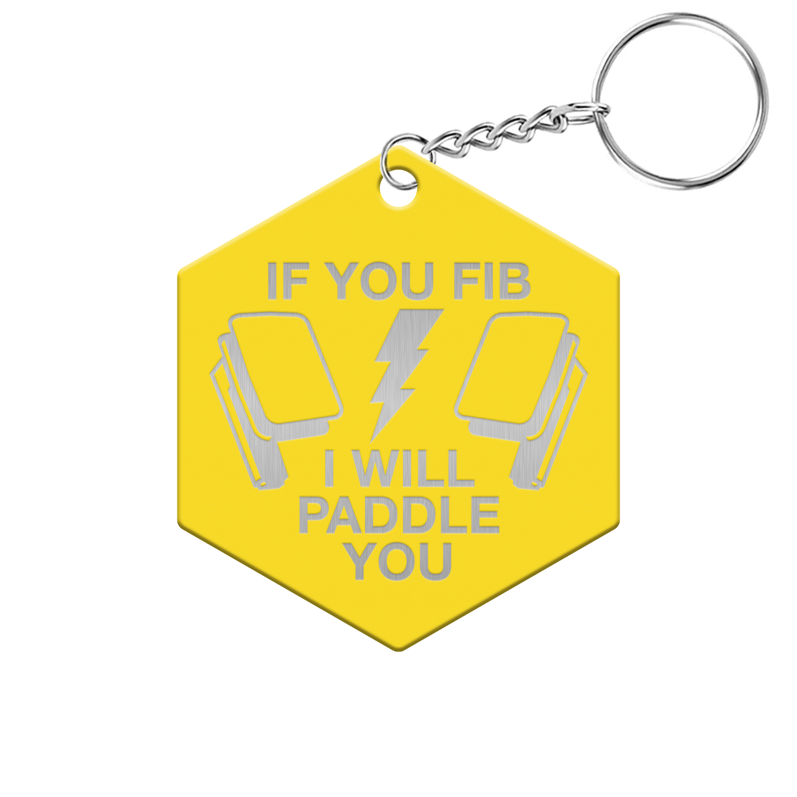 MDpocket If You Fib I Will Paddle You Hexagon Keychain